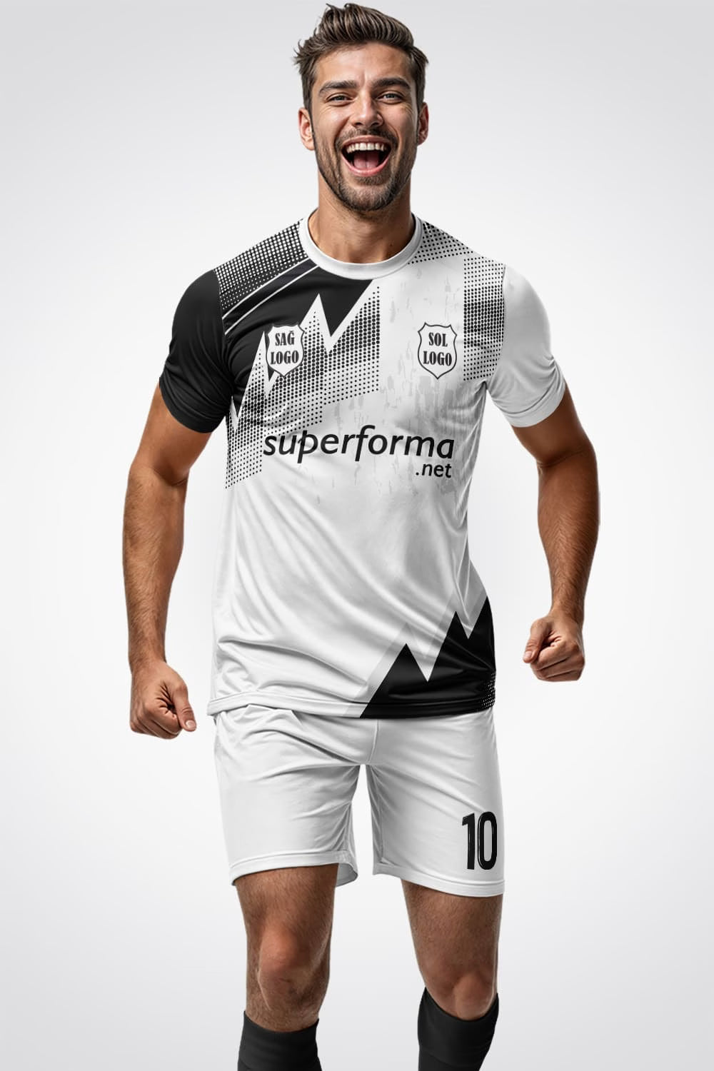 Siyah Beyaz Pro 2026 Halı Saha Forma - Görsel 2