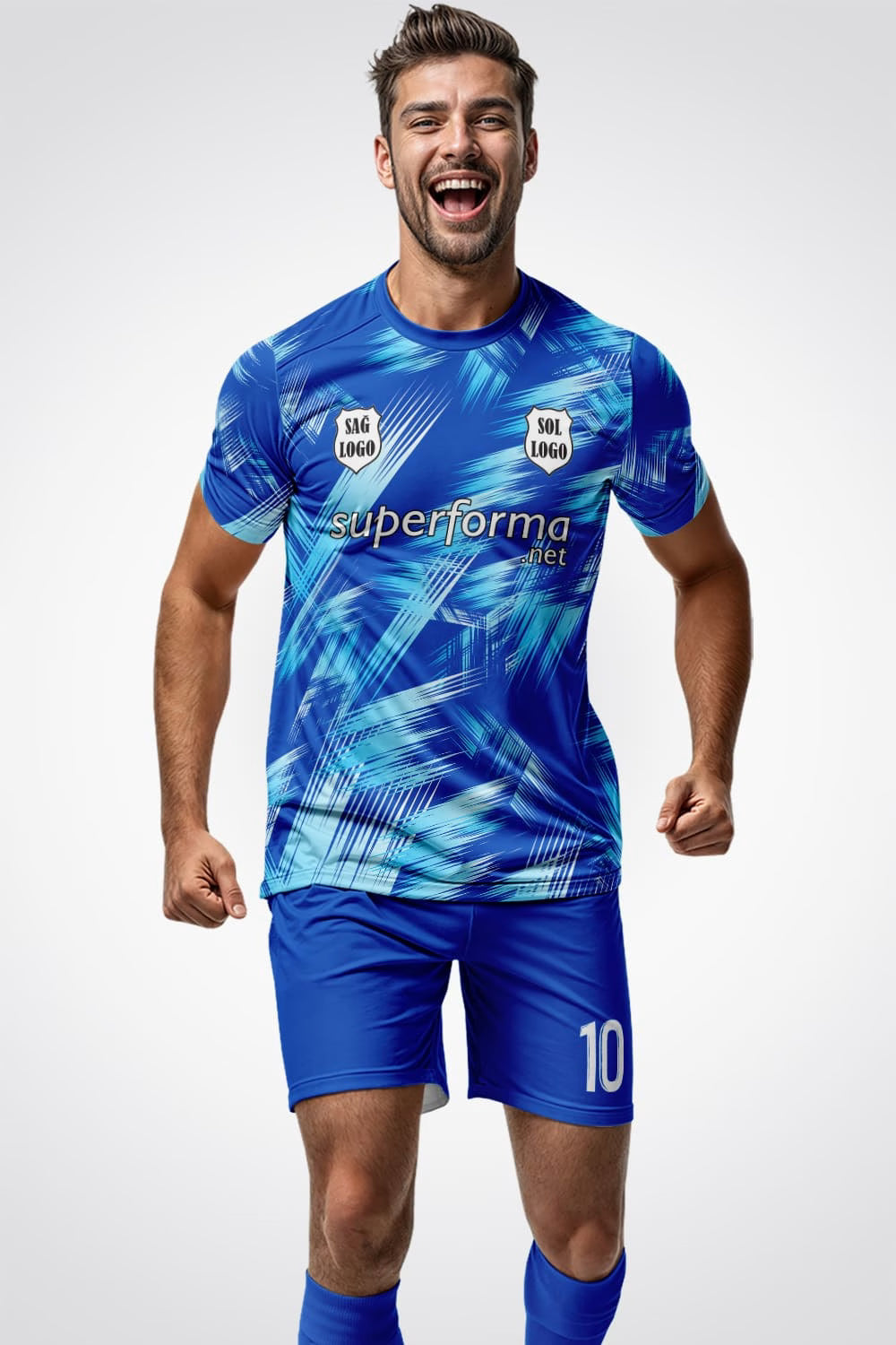 Mavi Karma Halı Saha Forma - Görsel 2