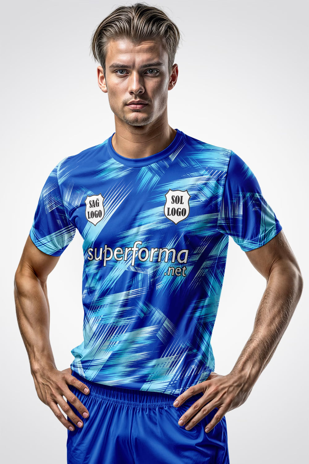 Mavi Karma Halı Saha Forma