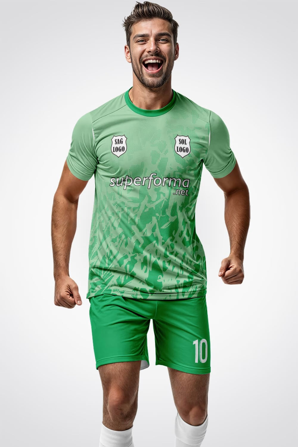 Yeşil Asimetrik Halı Saha Forma - Görsel 2