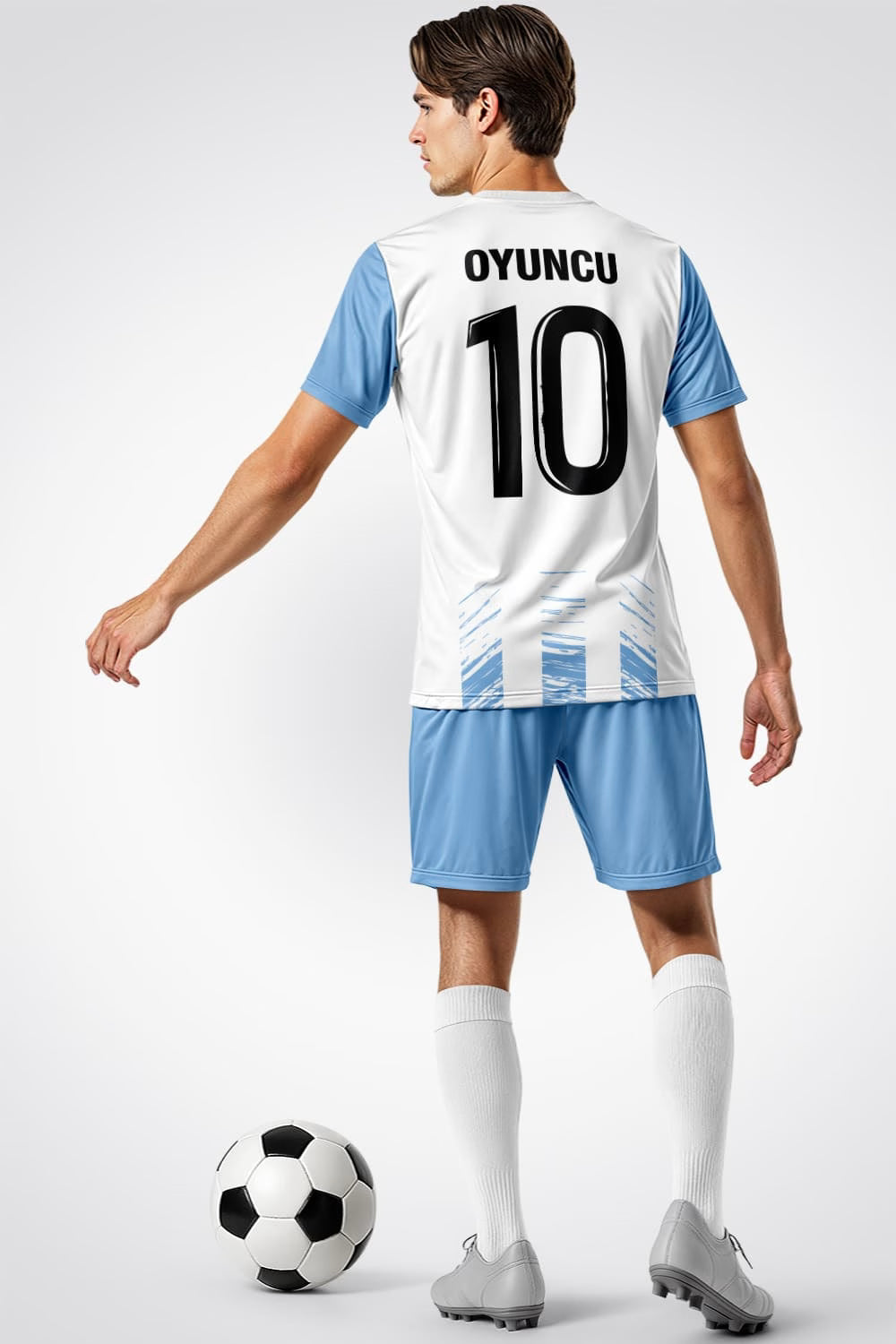 Beyaz Buz Mavi Halı Saha Forma - Görsel 3