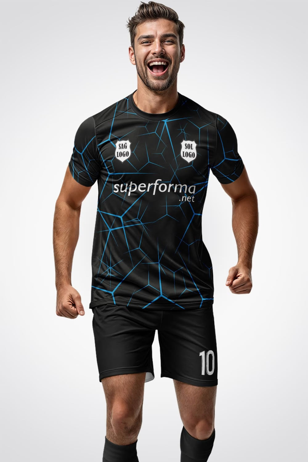 Siyah Mavi Prime Halı Saha Forma - Görsel 2