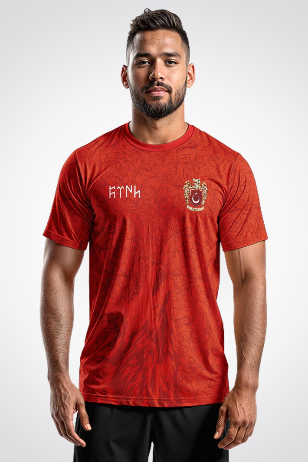 Kırmızı Ornamental Halı Saha Forma - Forma Yap