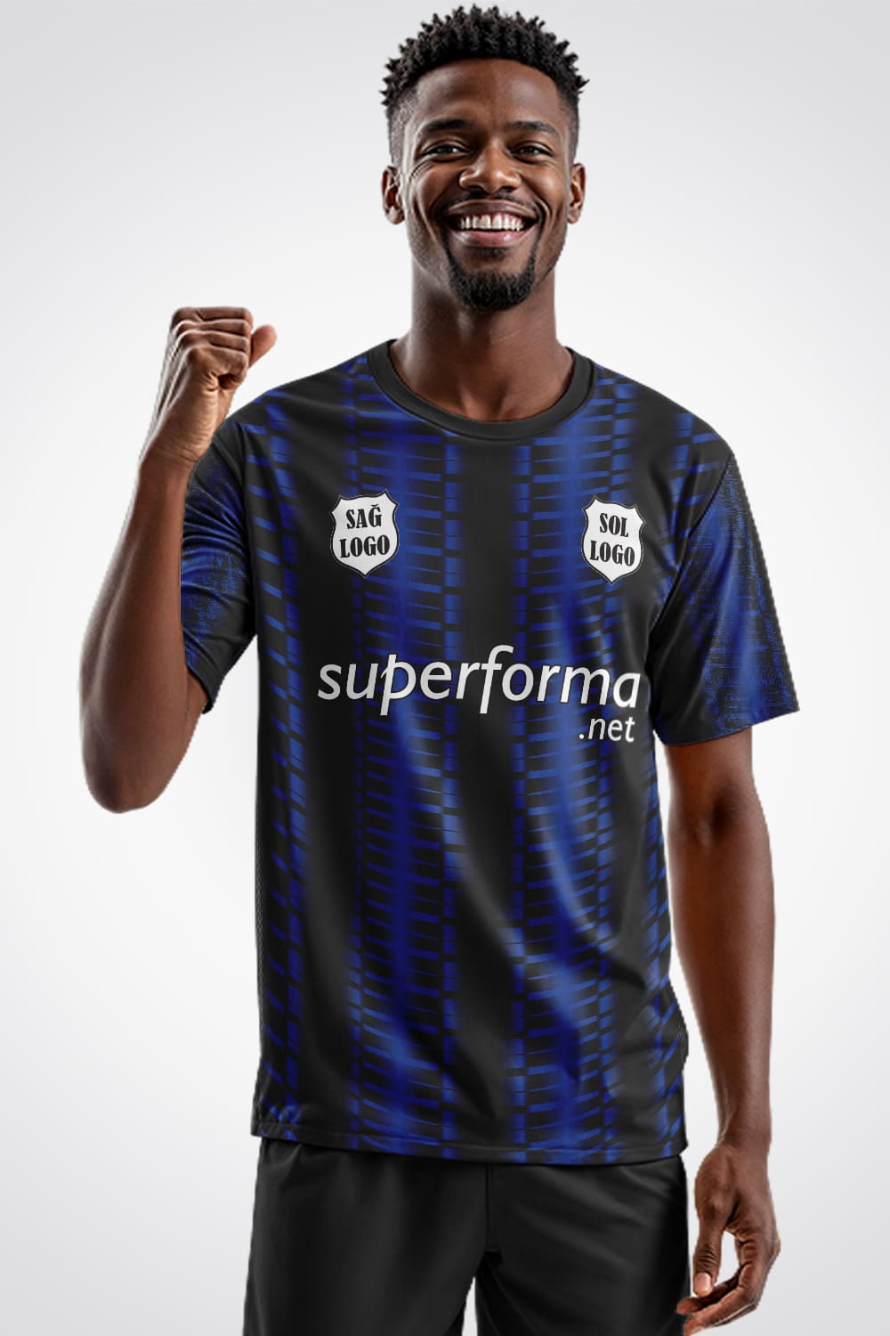 Lacivert Siyah Pro Halı Saha Forma - Forma Yap