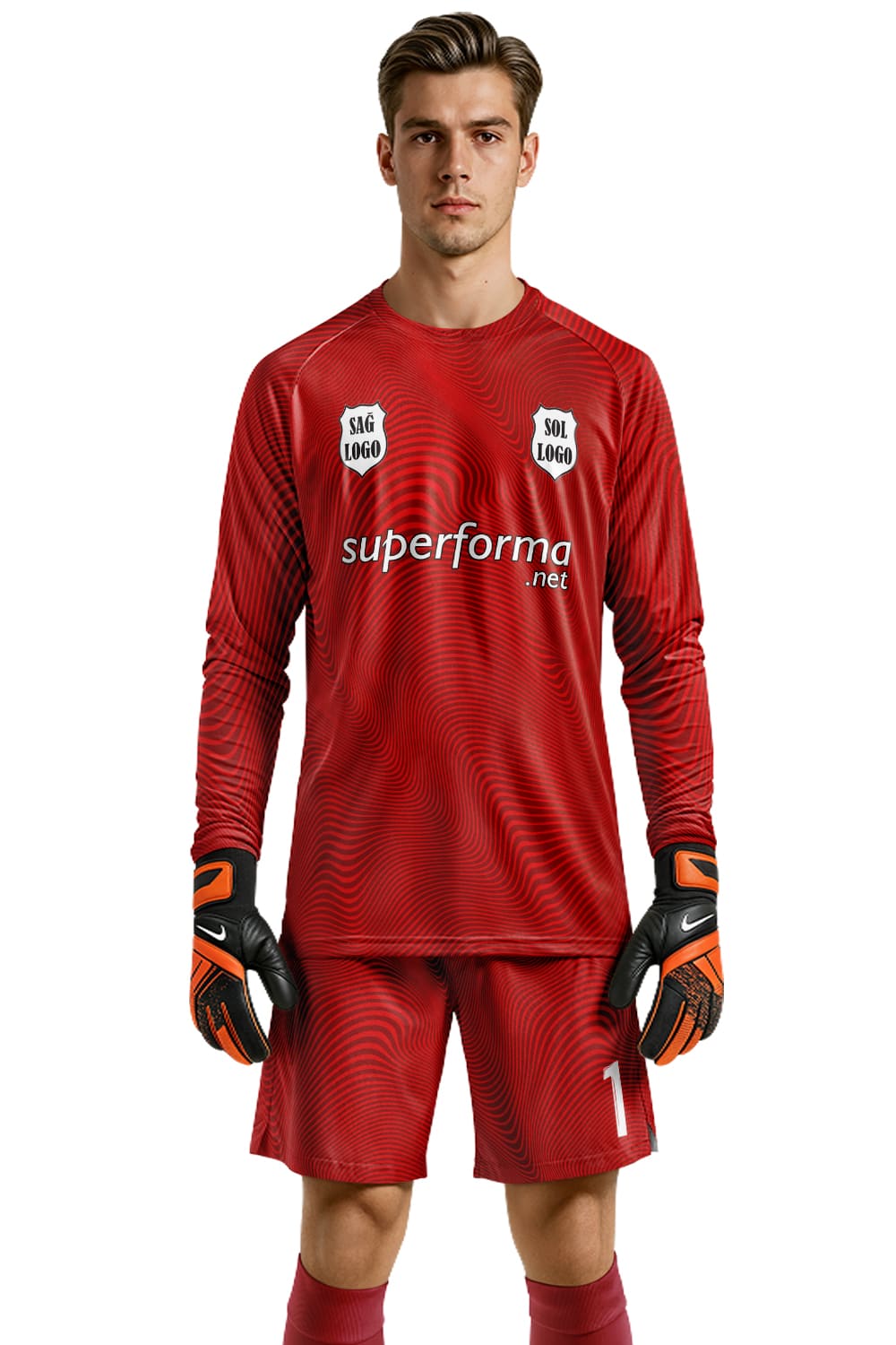 Kırmızı Siyah Kaleci Forması - Forma Yap