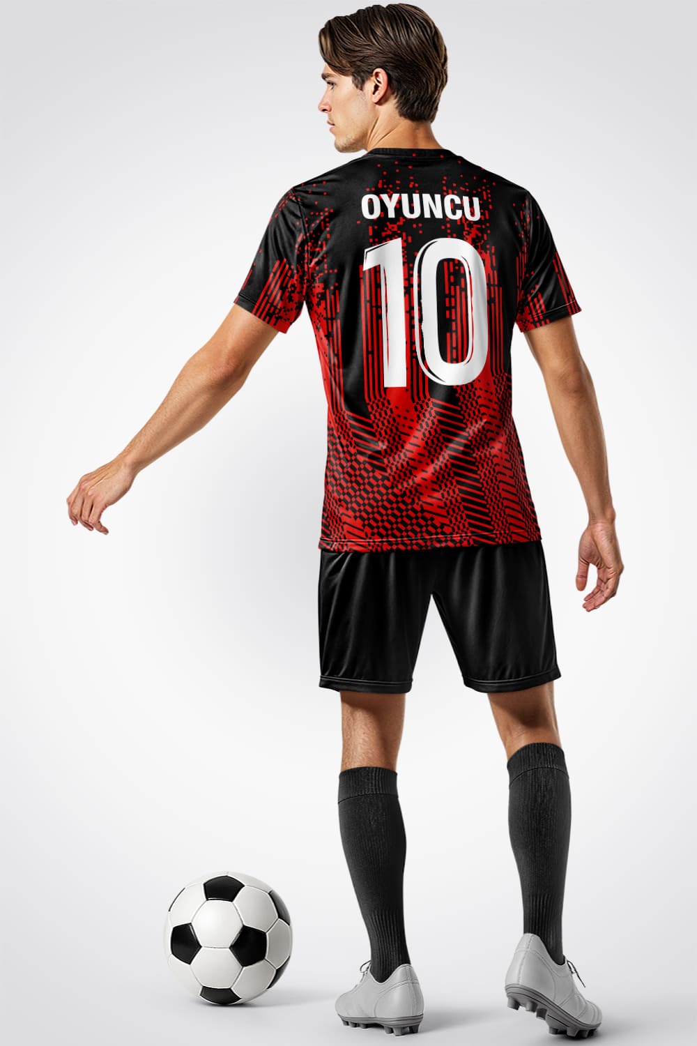 Kırmızı Siyah Point Halı Saha Forma - Forma Yap