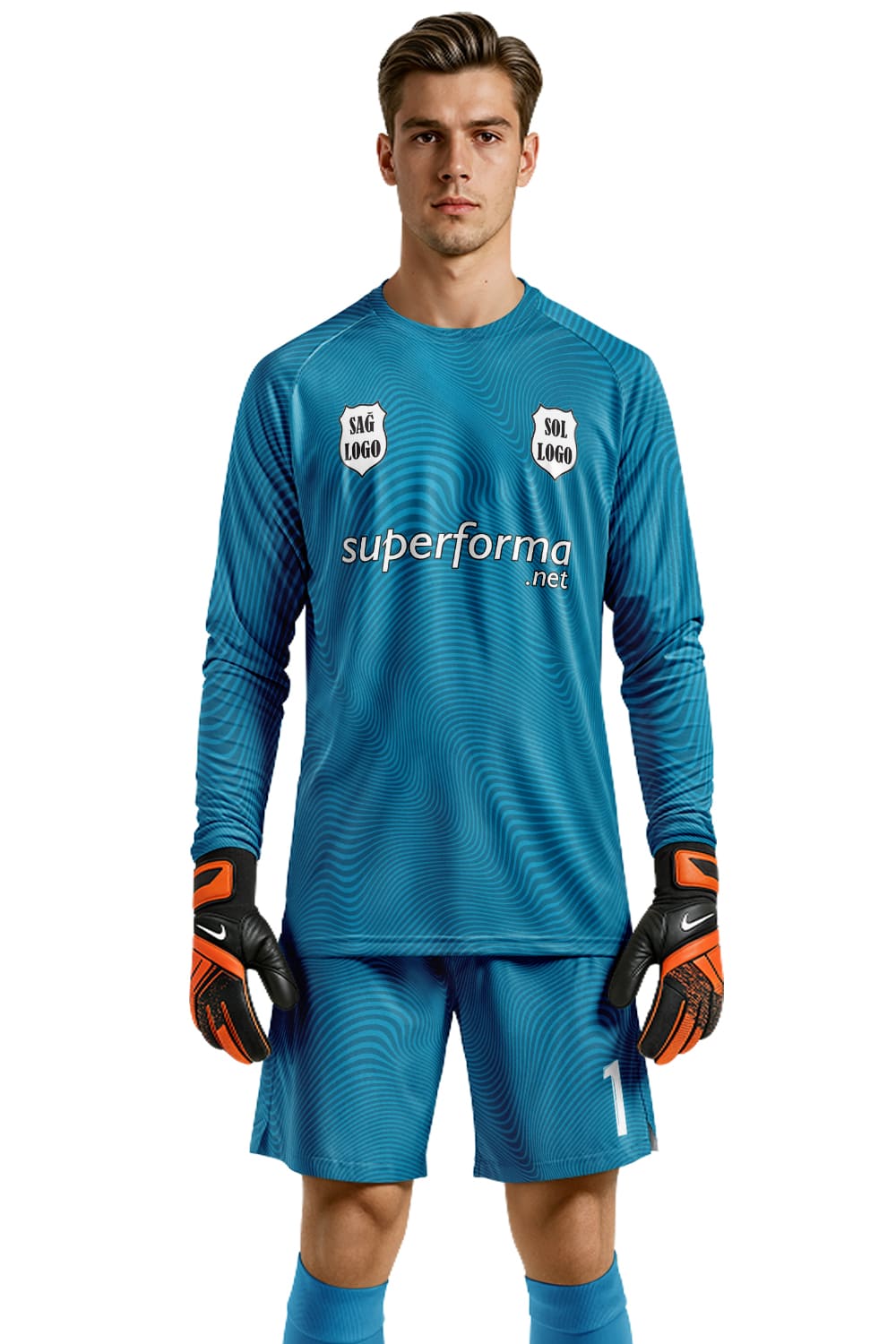 Siyah Turkuaz Pattern Kaleci Forması - Forma Yap