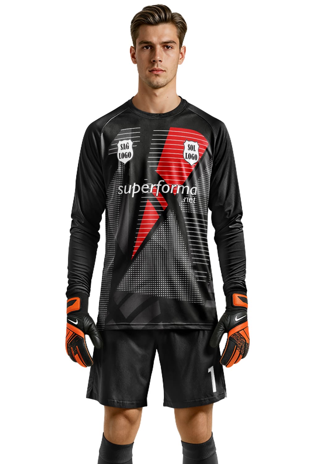 Gri Beyaz Yıldız Desenli Kaleci Forması - Forma Yap