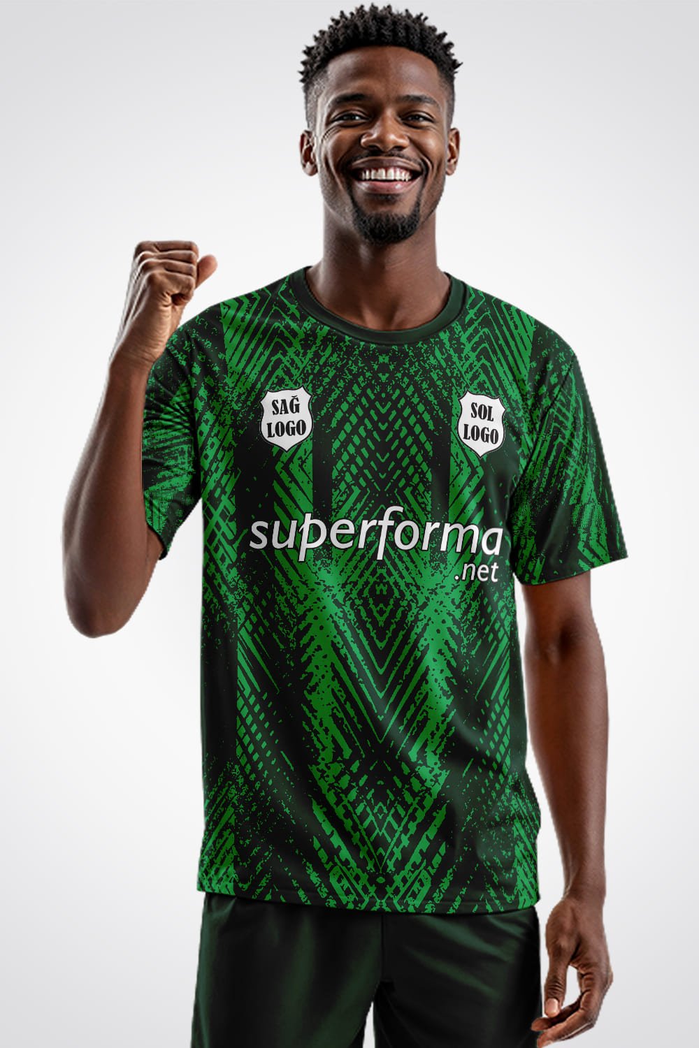 Yeşil Siyah Süper Halı Saha Forma - Forma Yap