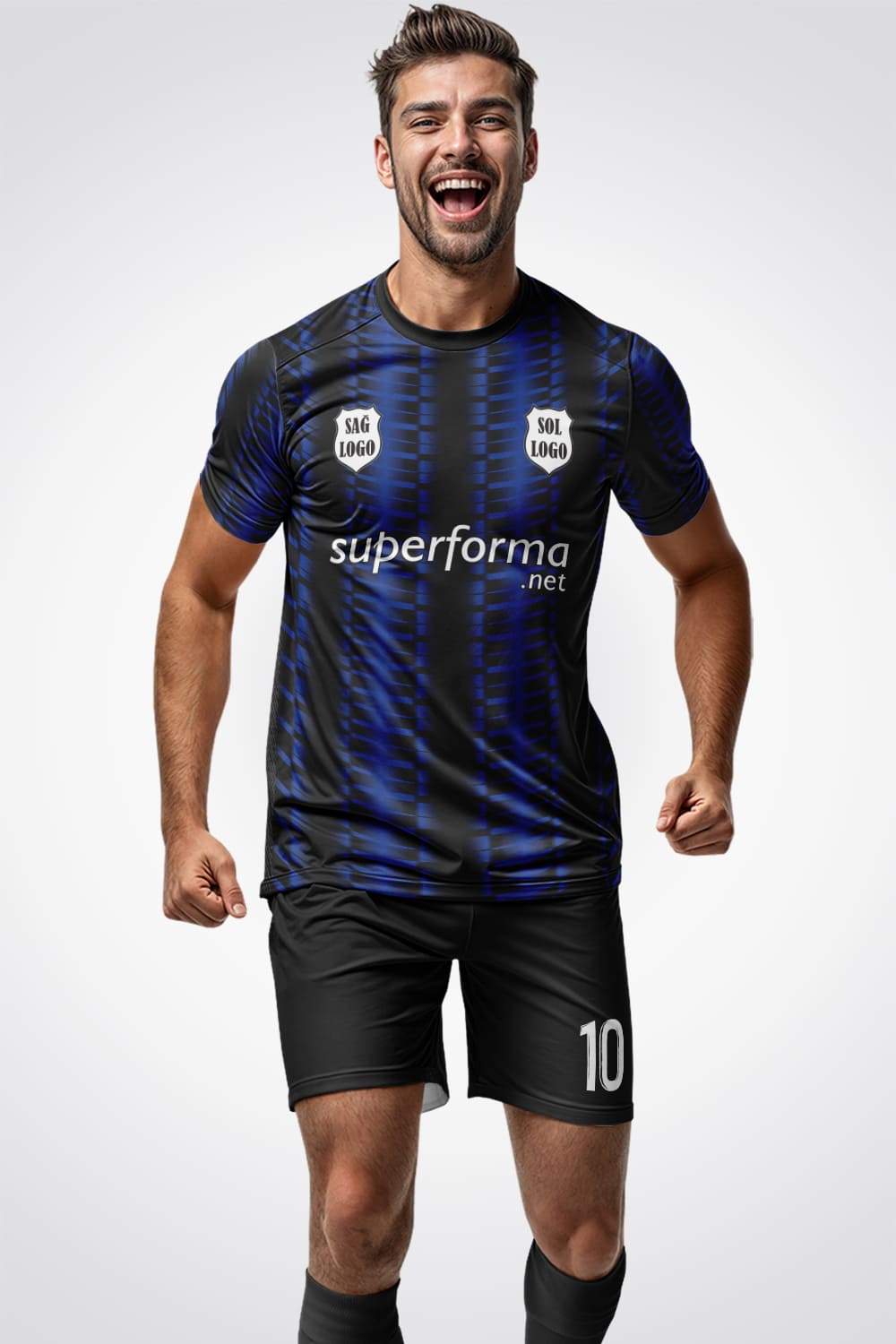 Lacivert Siyah Pro Halı Saha Forma - Forma Yap