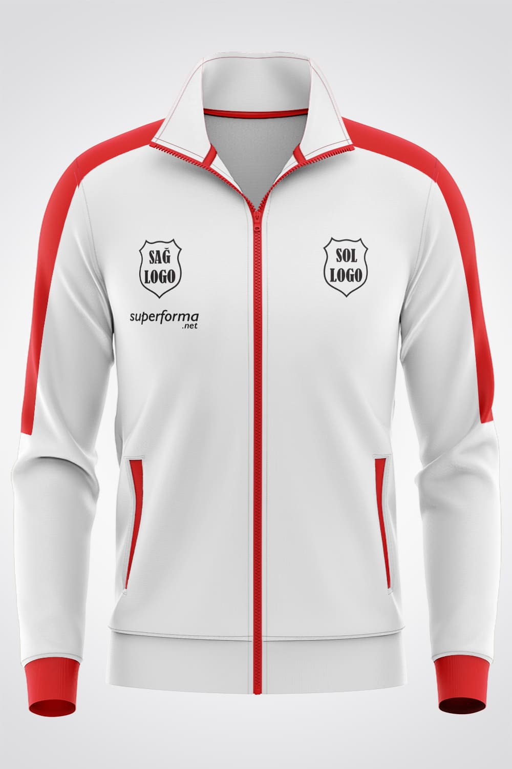 Beyaz Kırmızı Eşofman - Forma Yap